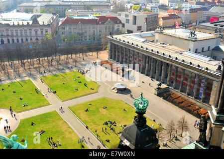 Luftaufnahme der Museumsinsel von der Domkuppel (Berlin, Deutschland) Stockfoto