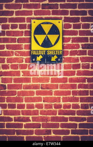 Nuklearen Fallout Shelter Zeichen Stockfoto
