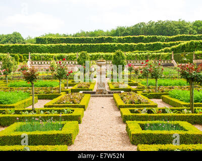 Villandry, Frankreich: entlang der Route der Schlösser an der Loire - Château et Jardins de Villandry Stockfoto