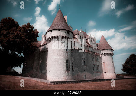 Exterieur des französischen Chateau de Monbazillac. Stockfoto