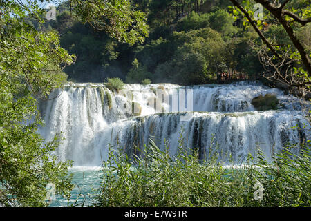 Wasserfall, Nationalpark Krka, Dalmatien, Kroatien Stockfoto