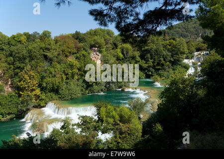 Wasserfall, Nationalpark Krka, Dalmatien, Kroatien Stockfoto