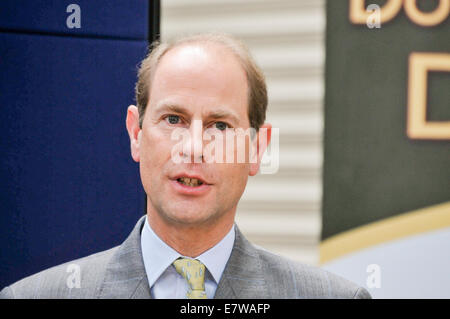 Downpatrick, Nordirland. 23.09.2014 - Prinz Edward Downpatrick Dampflok Museum besucht und eröffnet die neue Galerie Stockfoto