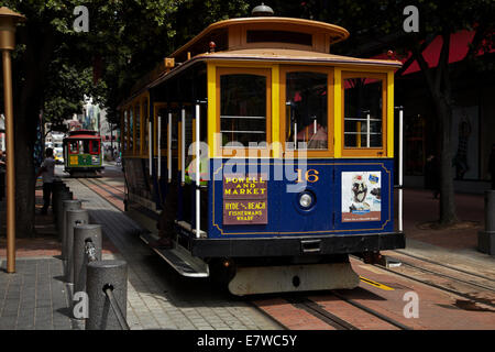 Seilbahnen auf Powell Street, San Francisco, Kalifornien, USA Stockfoto