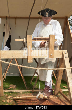 Altmodisches Drechseln Demonstration. Stockfoto