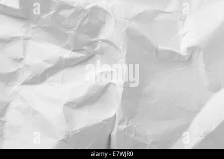 Papierhintergrund, weiße grunged, zerknittert Textur. Stockfoto