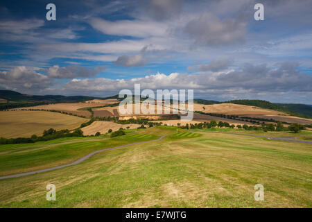 Detail des Golfplatzes in Herbstlandschaft Stockfoto