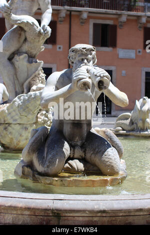 Architektonischen Details der Fontana del Moro oder Moro-Brunnen. Rom Stockfoto