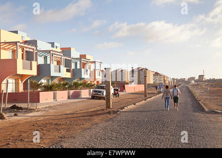 Wohnsiedlung Immobilien, Sal Rei, Boa Vista, Kap Verde Stockfoto