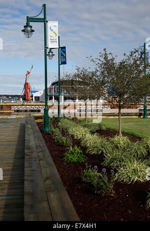 Riesengeige an der Uferpromenade, Sydney, Nova Scotia, Kanada Stockfoto