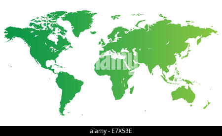 Qualitativ hochwertige grüne Karte der Welt. Stockfoto