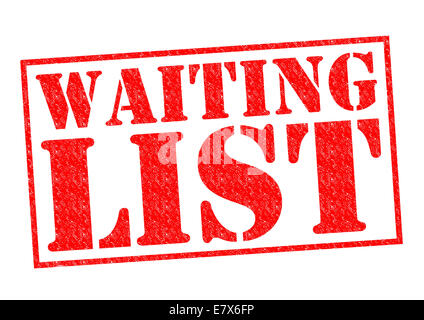 Warteliste roten Stempel auf einem weißen Hintergrund. Stockfoto