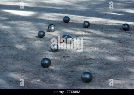 Petanque Spiel, Bouches-du-Rhône, Provence-Alpes-Cote d ' Azur, Frankreich, Stockfoto