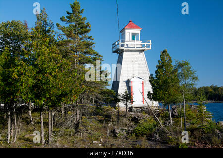 Der Leuchtturm am South Baymouth, Manitoulin Island, Ontario, Kanada. Stockfoto