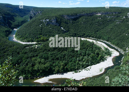 Meander, Gorges de l'Ardeche, Ardeche, Auvergne-Rhone-Alpes, Frankreich, Europa Stockfoto