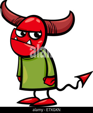 Cartoon-Illustration der lustige kleine Teufel oder Dämon Stockfoto