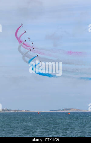 Die roten Pfeile in 2014 Bournemouth Air Festival (UK) Stockfoto