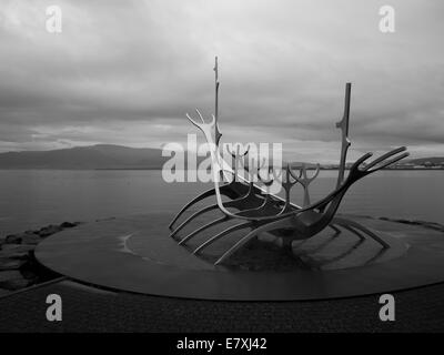 Sun Voyager, Skulptur, Sæbraut, Reykjavík, Island Stockfoto