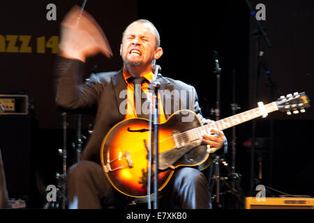 Perugia, Italien 19. Juli 2014: The Mountain Men Band haben ein kostenloses Konzert in öffentlichen Platz beim Umbria Jazz Festival Stockfoto