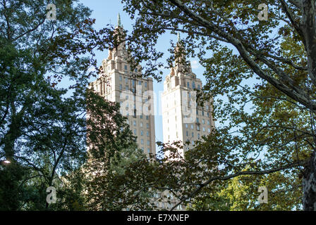 Skyline von Wohnungen im Central Park, New York Stockfoto