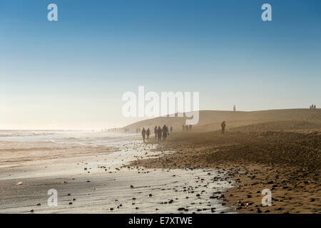 Strand von Playa del Ingles und Maspalomas, Gran Canaria, Kanarische Inseln, Spanien Stockfoto