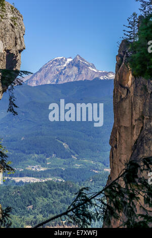 Mt. Geribaldi aus Stawamus Chief Provincial Park, Britisch-Kolumbien, Kanada Stockfoto