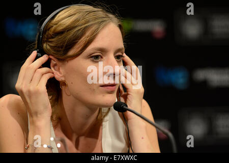 San Sebastian, Baskenland, Spanien. 24. Sep, 2014. Mia Hansen-Love "Eden" auf der Pressekonferenz auf der 62. Internationalen Filmfestspiele von San Sebastian am 24. September. Bildnachweis: Dpa picture Alliance/Alamy Live News Stockfoto