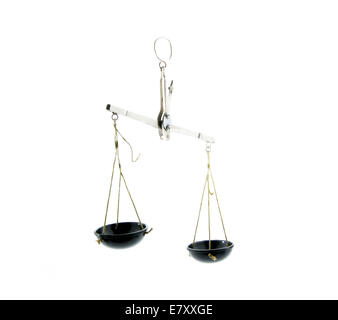 alten Schmuck skaliert isolierten auf weißen Hintergrund Stockfoto