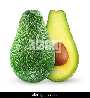 Avocado, isoliert auf weiss Stockfoto