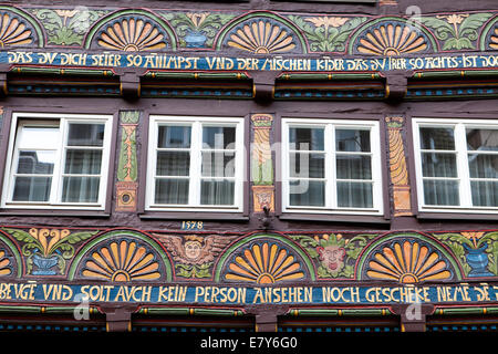 Fachwerkhaus, Weser-Renaissance-Stil, Höxter, Weserbergland, North Rhine-Westphalia, Deutschland, Europa, Stockfoto