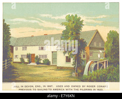 Conants Illustration von 1898 zeigt Roger Conant’s Mill in Devon, England, und zeigt die Rolle der Mühle in der ländlichen Industrie und der lokalen Wirtschaft im späten 19. Jahrhundert. Stockfoto