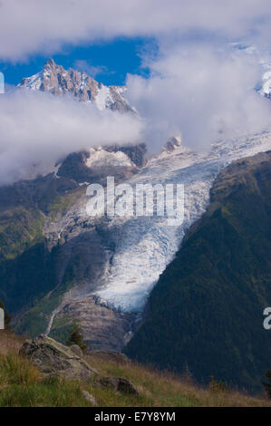 Chalets de chailloux, Glacier des bossons, Massif du Mont Blanc, Chamonix, Haute Savoie, Frankreich Stockfoto