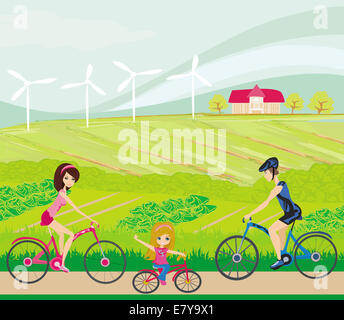 An einem sonnigen Tag Radfahren Stockfoto