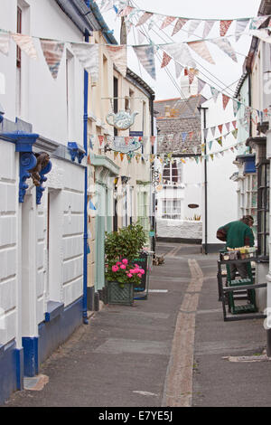 Häuser in einer typischen Straße im Dorf Appledore in North Devon UK, die Gastgeber für einen renommierten jährlichen Literaturfestival Stockfoto