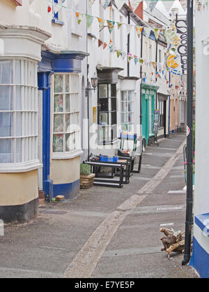 Häuser in einer typischen Straße im Dorf Appledore in North Devon UK, die Gastgeber für einen renommierten jährlichen Literaturfestival Stockfoto