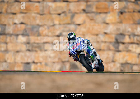 Motorland, Alcaniz, Aragon, Spanien Grand Prix Movistar de Aragon. 26. September 2014. Jorge Lorenzo (ESP), Movistar Yamaha MotoGP-Fahrer in Aktion während dem freien Training der MotoGP in die Grand Prix-Movistar aus der Circuito de Motorland Aragon. Bildnachweis: Aktion Plus Sport/Alamy Live-Nachrichten Stockfoto