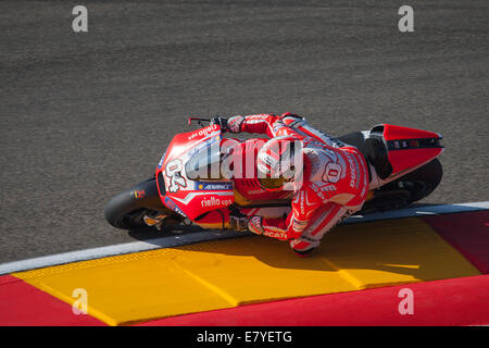 Motorland, Alcaniz, Aragon, Spanien Grand Prix Movistar de Aragon. 26. September 2014. Andrea Dovizioso (ITA), Ducati Team-Fahrer in Aktion während dem freien Training der MotoGP in die Grand Prix-Movistar aus der Circuito de Motorland Aragon. Bildnachweis: Aktion Plus Sport/Alamy Live-Nachrichten Stockfoto