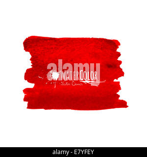 Leuchtend rote Banner isoliert auf weißem Hintergrund Stockfoto