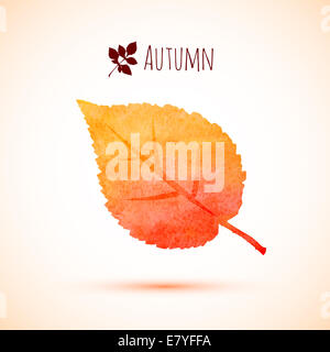 Herbst orange Aquarell Blatt-Symbol Stockfoto
