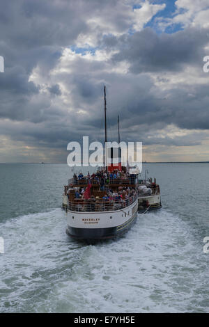 Paddel-Dampfer Waverley Segeln von Southend Pier Stockfoto