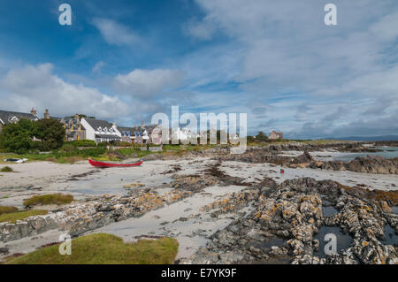 Kajak am Sandstrand Iona Argyll & Bute Schottland Stockfoto