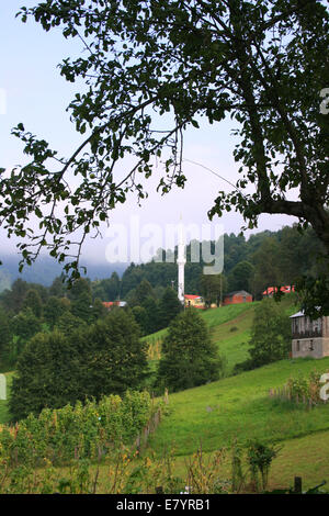Hochland der Türkei, Osteuropa Rumänien Region.Typical Dorf in Trabzon Stockfoto