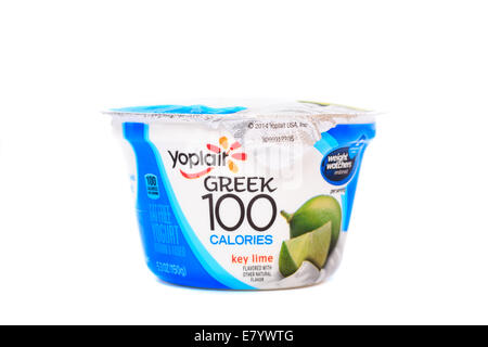 Yoplait griechische Key Lime Joghurt Stockfoto