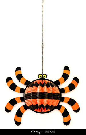 Orange und schwarz Spider Streifen Halloweendekoration Stockfoto