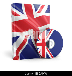 Englisch Buch in der Nationalflagge Abdeckung und CD. 3D Stockfoto