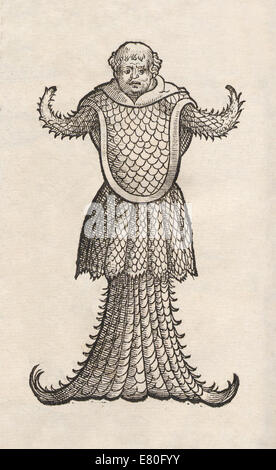 Illustration der marine Wesen aus "Historia Animalium" von Conrad Gessner (1516-1565). Siehe Beschreibung für mehr Informationen. Stockfoto