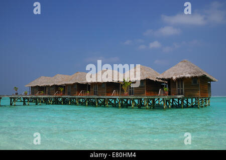 Meeru Malediven, Wasser-Villen Stockfoto