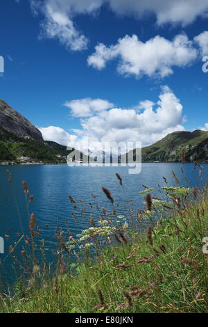 Blick vom Fedaia See, Italien Stockfoto
