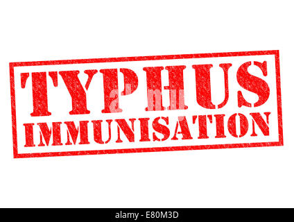 TYPHUS-Impfung roten Stempel auf einem weißen Hintergrund. Stockfoto