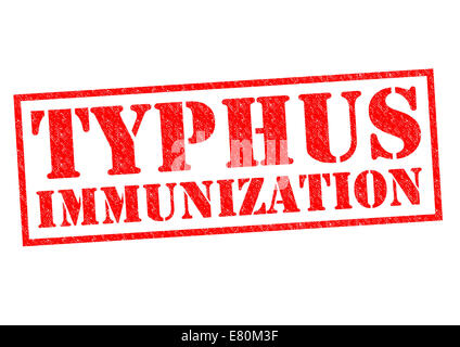 TYPHUS-Impfung roten Stempel auf einem weißen Hintergrund. Stockfoto